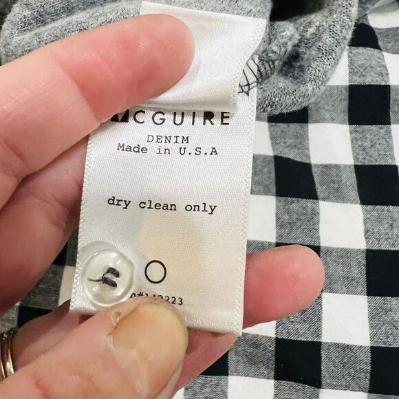 McGuire Bella Tee Blouse Liberty Gray Ruffled Short Sleeve Top Size Small - Picture 8 of 9